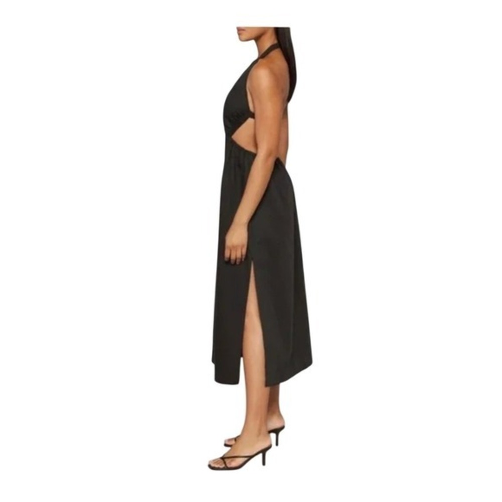 AllSaints Ludo Black Linen Blend Maxi Dress Open Back 10 - Picture 5 of 14